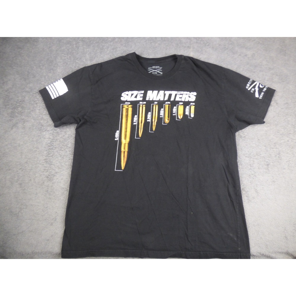 Grunt Style Size Matters Ammo Chart Black Graphic T-Shirt Mens 2XL XXL